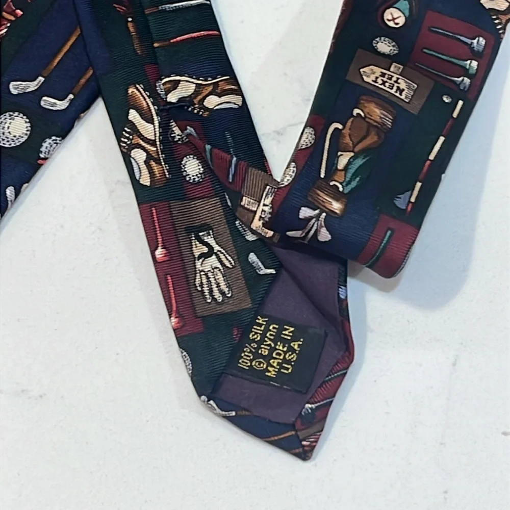 Alynn Golf Novelty Neckware Multicolor Silk Men's Tie